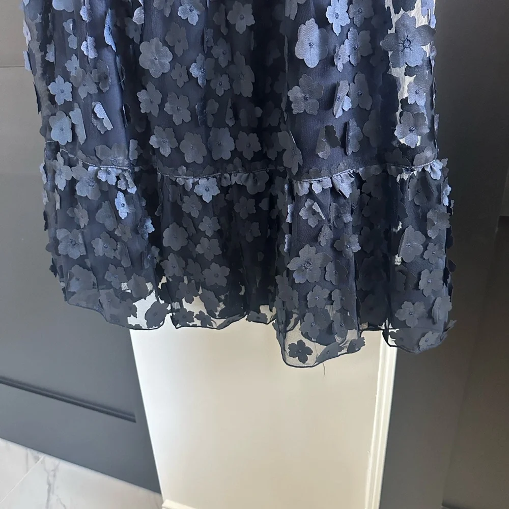 Eva Franco Navy Floral A-Line Skirt - Picture 9 of 12